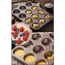 Emr Shop   Muffin Kalıbı 12'li Kek Pasta Kurabiye Cupcake Lüx Muffin Kalıbı Kek Çörek Fırın Kapsülü Tepsisi   Emr Home