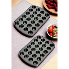 Emr Shop   2'li Muffin Kalıbı 24'lü Mini Cupcake Fırın Kapsülü Kek Browni Kekstra Kurabiye Kalıbı Baking Pan   Emr Home