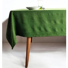 Pikko Home Yeşil Kadife Dokulu Dertsiz Masa Örtüsü