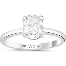 JWD Diamond 1,02CT Jwd Pırlanta Oval Tektaş Yüzük