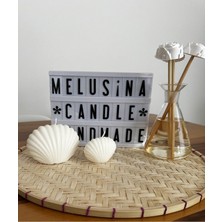 Melusina Candle Dekoratif 2li Deniz Kabuğu , Istiridye Model Mum - Kokulu Vegan Soya Wax Mumu