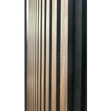 Şahan Art Deco Özel Kompozit Mdf / Neme Dayanıklı Akustik Duvar Paneli / 60x280 / Ceviz / 10 Mm Keçe / 10 M
