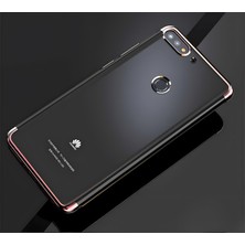 Cepustik Telefon Aksesuarları Huawei Y7 2018 Kılıf Dört Köşeli Lazer Silikon Kılıf