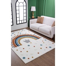 Venucci Home & Living Quincey Bukleli Yumuşak Peluş Post Shaggy Krem Çocuk Odası Oturma Odası Salon Mutfak Halısı
