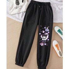 Kids Face Özel Tasarım Kuromi Mod Baskılı Şardonlu Kışlık Kız Çocuk Yeni Stil Eşofman Altı