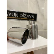 Mayuk Dizayn 100MM Paslanmaz Krom Her Araca Uyumlu Egzoz Ucu 2 Adet Set