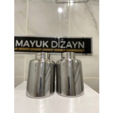 Mayuk Dizayn 100MM Paslanmaz Krom Her Araca Uyumlu Egzoz Ucu 2 Adet Set