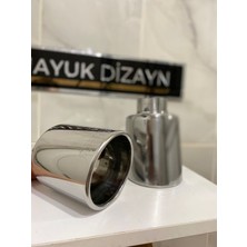 Mayuk Dizayn 100MM Paslanmaz Krom Her Araca Uyumlu Egzoz Ucu 2 Adet Set