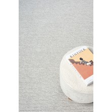 Mariesse Home Naturel Bukleli Yumuşak Dokulu Beyaz Gri Iskandinav Koridor Kesme Yolluk Dokuma Halı
