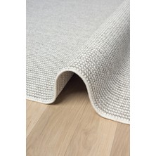Mariesse Home Naturel Bukleli Yumuşak Dokulu Beyaz Gri Iskandinav Koridor Kesme Yolluk Dokuma Halı