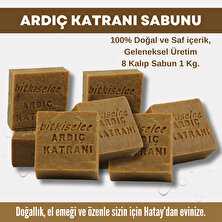 Bitkiselce Saf ve Doğal Içeriklerle Ardıç Katranı Sabunu  950 gr (8 Kalıp)