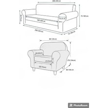 Upmall Koltuk Örtüsü 3+3+1+1 Takımı Lastikli Esnek Yıkanabilir Çekyat Kanepe Kılıfı