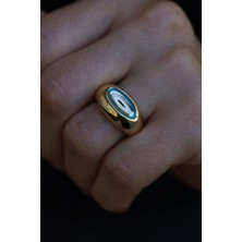 Yenigün Kuyumculuk 14 Ayar Altın Oval Nazarlık Yüzük