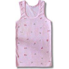 %100 Pamuklu Kız Çocuk Fitilli Kaşkorse Atlet Fanila Iç Çamaşır 6lı Set