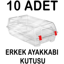 Tiesa Home Plastik 10 Adet Şeffaf Erkek Ayakkabı Saklama Kutusu