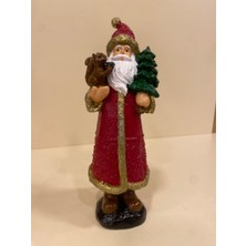 Yılbaşı Noel Baba Sincaplı Çam Ağaçlı 25 cm