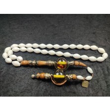 İskeçe Tesbih Başka Yerde Yok!!!hakan Kaya Usta Eseri Özel Dizayn Gümüş Nakkaş Deve Kemiği Sertifikalı 6180