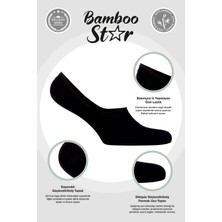 Bambu Erkek Babet Çorap Dikişsiz Görünmez Kaydırman Topuk Silikonlu Premium 3 Siyah  3 Beyaz 6'lı Beyaz Paket