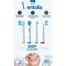 Dentolia Oral-B Uyumlu Şarjlı Ve Pilli Diş Fırçası Yedek Başlığı 4 Adet Deep Clean