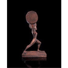 Alseka Halterci Heykeli – 16 cm | Bakır Renkli Sporcu Biblo | Fitness Temalı Masaüstü Dekor