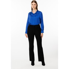 Ekol Kadın Büyük Beden Bel Lastikli Bol Paça Pantolon 4199 Siyah