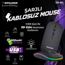 Sprange Sr-M1 Wireless Şarjlı Kablosuz Mouse Type-C Rgb