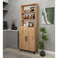 Enda Home Idil 6 Raflı 2 Kapaklı Çok Amaçlı Dolap Mutfak & Balkon Dolabı