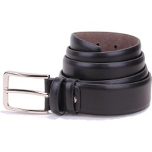 Dagoster DMK26-302 Siyah 3,5 cm Suni Deri Erkek Kemer