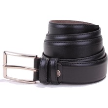 Dagoster DMK26-301 Siyah 3,5 cm Suni Deri Erkek Kemer
