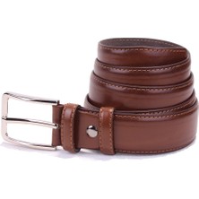 Dagoster DMK26-301 Taba 3,5 cm Suni Deri Erkek Kemer