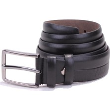 Dagoster DMK26-304 Siyah 3,5 cm Suni Deri Erkek Kemer