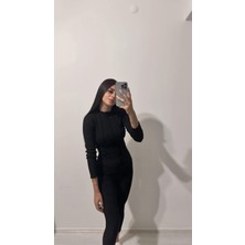 Mago Önü Dikişli Siyah Bluz