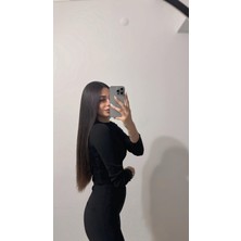 Mago Önü Dikişli Siyah Bluz