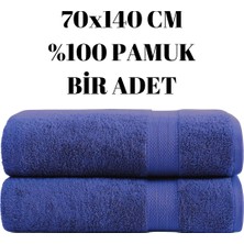 KAYABEY HOME Lacivert 70X140 Çizgili %100 Pamuk Yumuşak Banyo Duş Havlusu Bir Adet