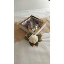 Verda Çerçeve 20X20X5 cm Ledli Beyaz-Bronz Anı Çerçevesi! Yeni Moda Çiçek Anı Çerçevesi!