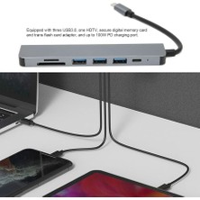 Krizantem 7 Portlu USB Hub, Hızlı Veri Aktarımı 100W Pd Hızlı Şarj USB C Hub 7'si 1 Arada 4K Hdtv Pro/ Vista