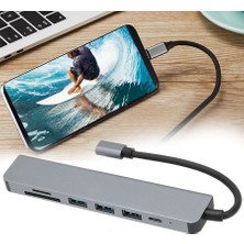 Krizantem 7 Portlu USB Hub, Hızlı Veri Aktarımı 100W Pd Hızlı Şarj USB C Hub 7'si 1 Arada 4K Hdtv Pro/ Vista