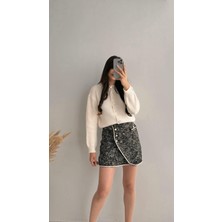 Nana Siyah Beyaz Tüvit Etek