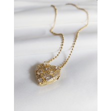 Devi Fashion Çelik Baget Taşlı Kalp Kolye