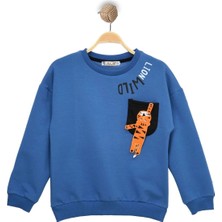 Kaplan Nakışlı Çocuk Sweat Indigo - 225502.1576.