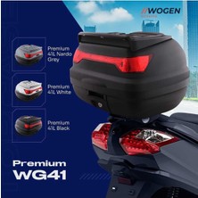 Wogen 41 Lt Motosiklet Arka Çantası Üst Bagaj Sırt Dayama Premium Beyaz [orjinal Sırt Pedi]