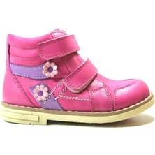 Onlo Ayakkabı PN.671  Deri Pembe Cırtlı Ortopedik Kız Çocuk Bot