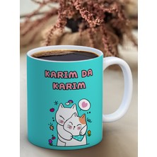 Baskılı Kupa Bardak Seramik Mug Yeşil - Kocam da Kocam