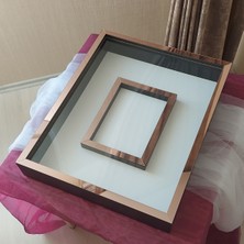 Verda Çerçeve 40 x 50  cm  Yarı Kaplama Siyah-Rose Anı Çerçevesi! Yeni Moda Çiçek Anı Çerçevesi!