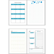 Nekobo Studio NKB-PLN007 Süresiz Planlayıcı Sert Kapak Spiralli Ajanda Mavi