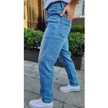 Ceza Denim Erkek Boyfriend Rahat Kalıp Açık Mavi Pantolon (F-198)