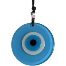 Ett Nazar Boncuklu Deri Ipli Bebe Mavisi Renginde Cam Duvar Süsü