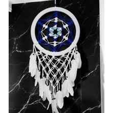 Ett Nazar Boncuğu Renklerinde Yıldız Motifli Büyük Boy Düş Kapanı Duvar Dekoru