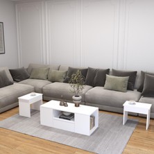 Aymobsan 3'lü Takım Zigonlu Modern Orta Sehpa 100 cm