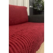 Worthwhile Bordo Renk Kadife Koltuk Kılıfı – 160X210 cm Sünger Destekli, Kaydırmaz ve Kırışmaz Tasarım!